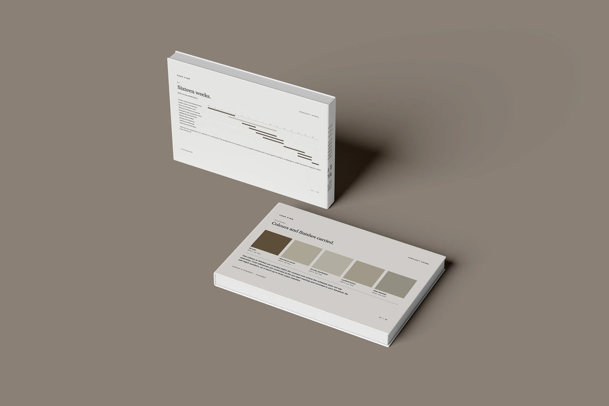 Shopfitting Client Package, Ivory colourway, floating books mockup