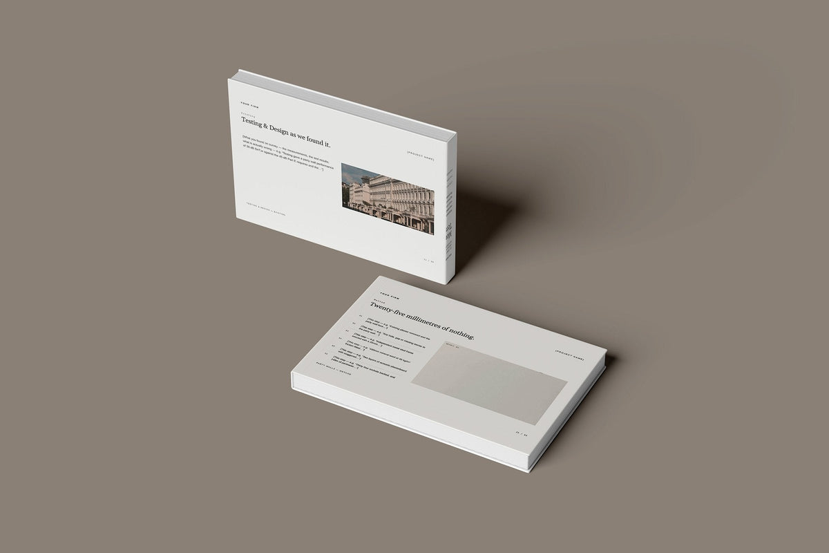 Soundproofing Client Package, Ivory colourway, floating books mockup