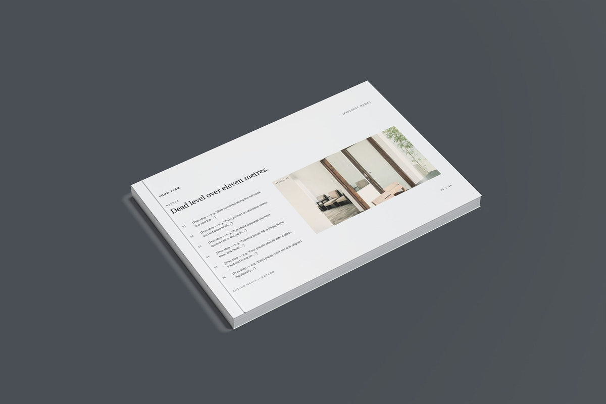 Structural Glazing Client Package, Slate colourway, closed magazine mockup