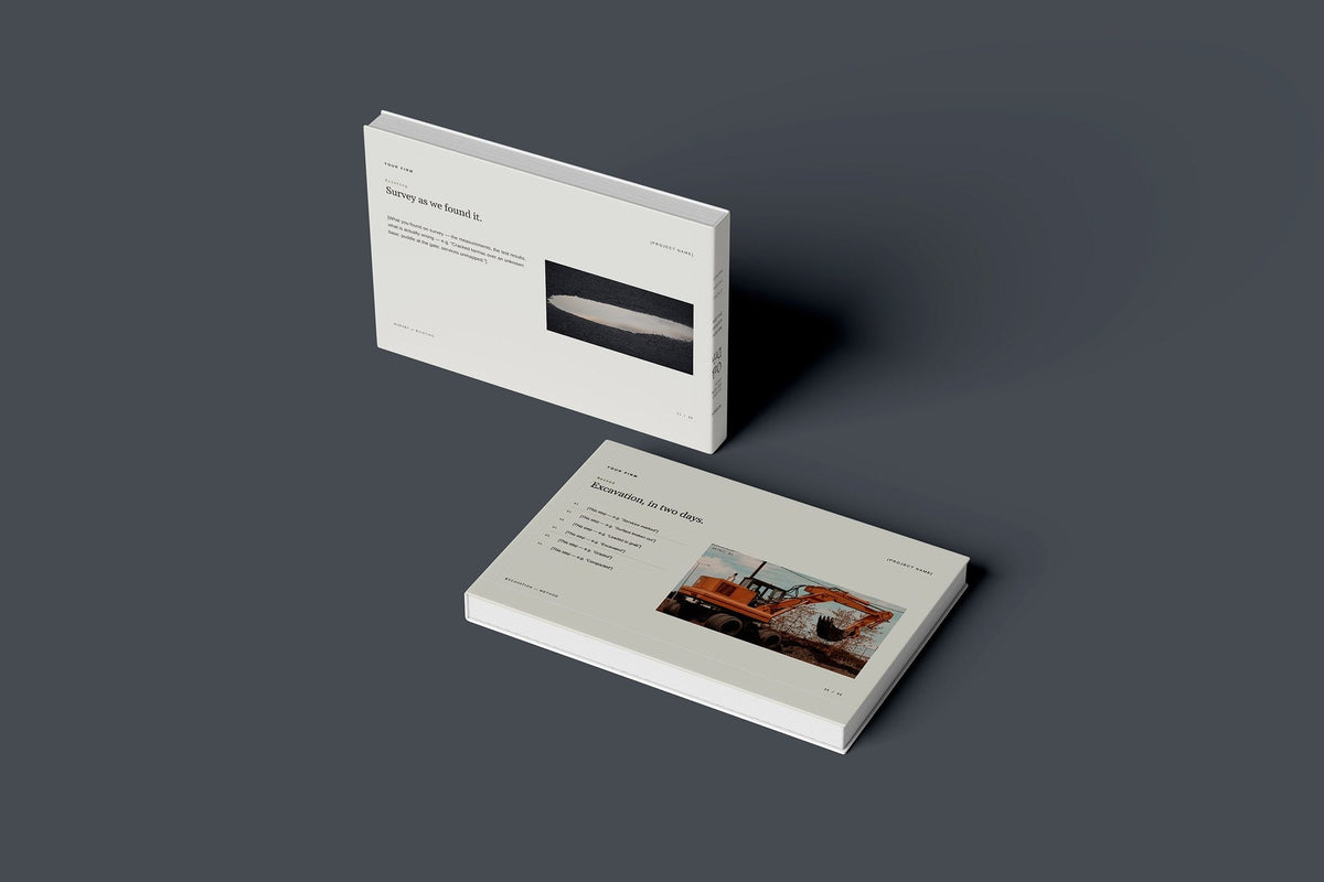 Tarmac Driveway Client Package, Oat colourway, floating books mockup