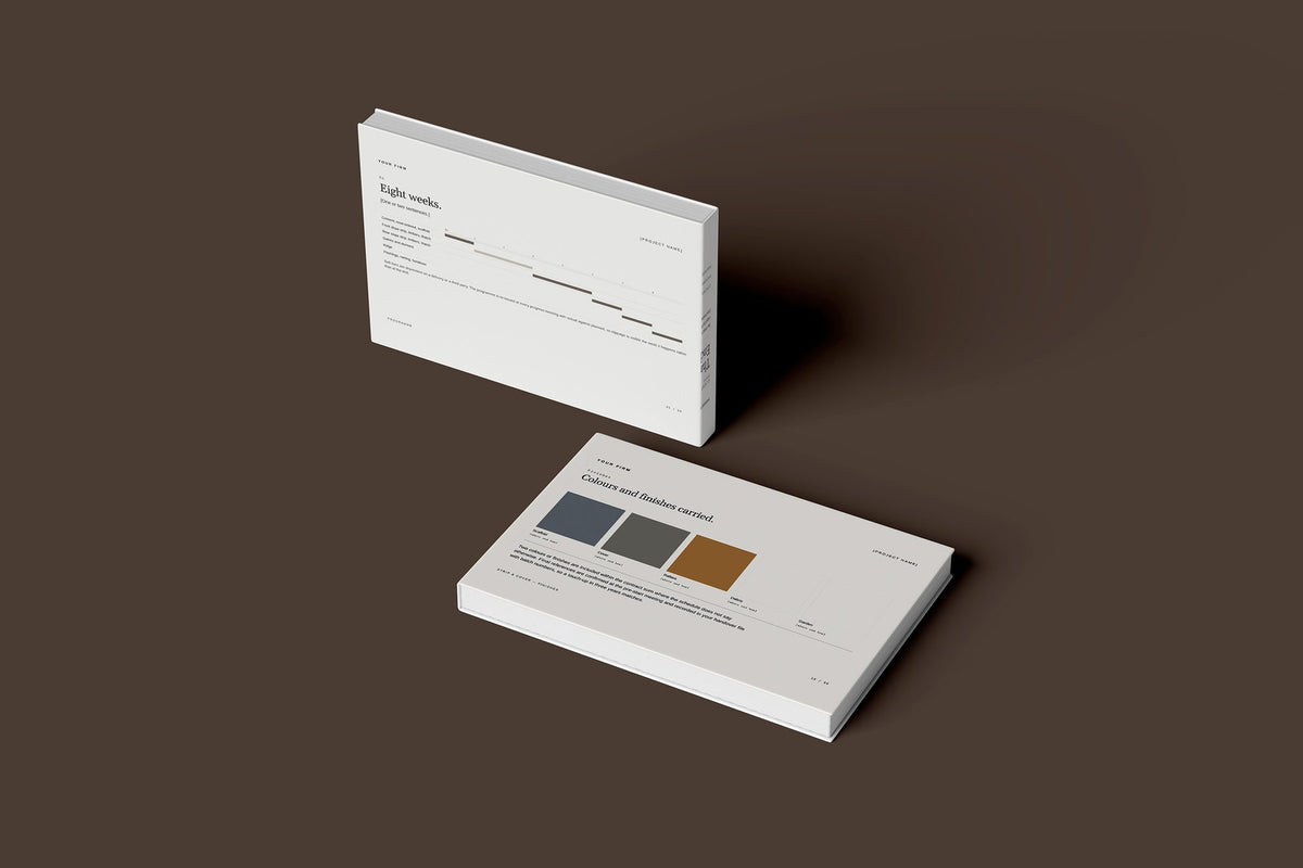 Thatching Client Package, Ivory colourway, floating books mockup