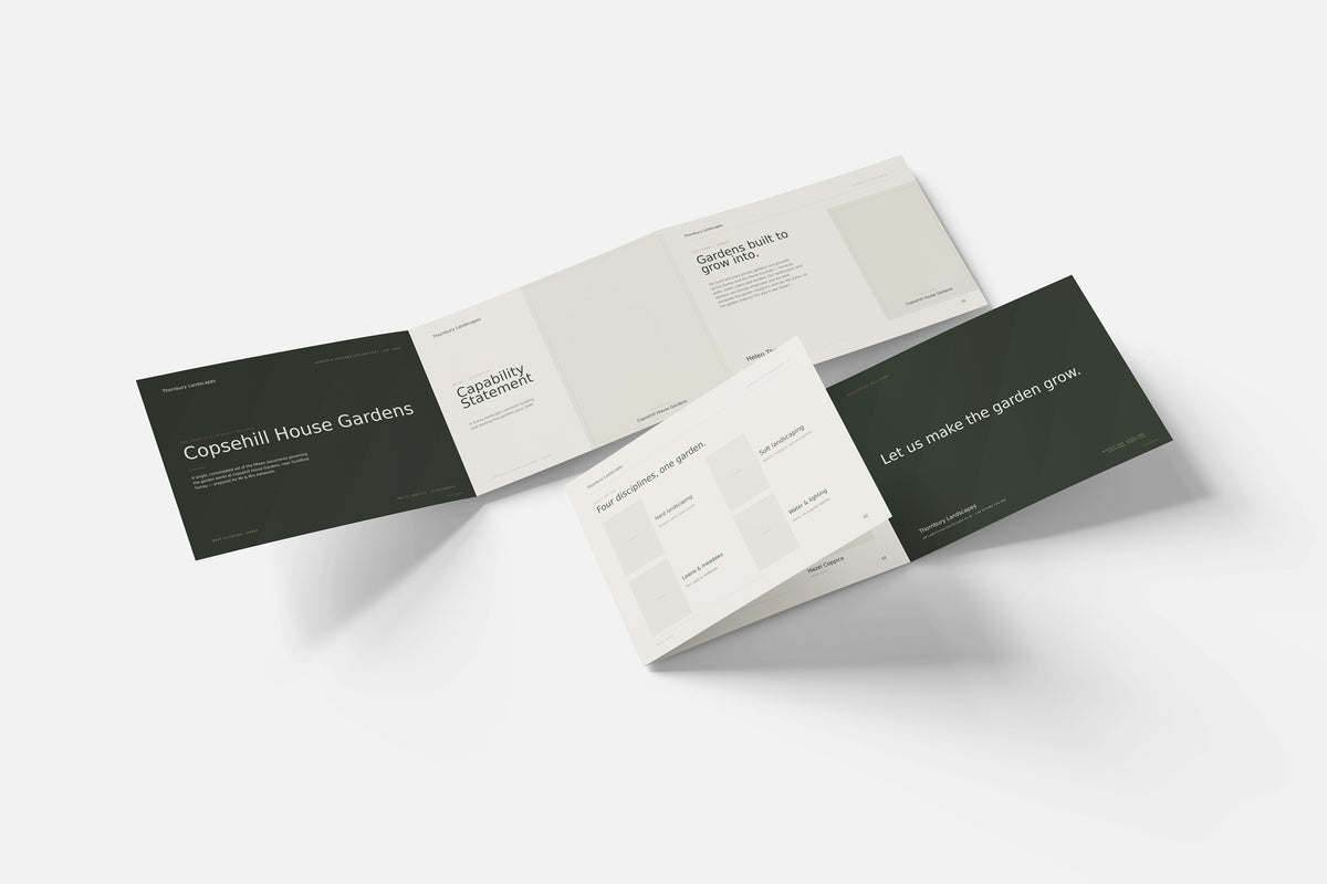 Landscape Gardener Project Pack in PowerPoint, fold out pages laid together