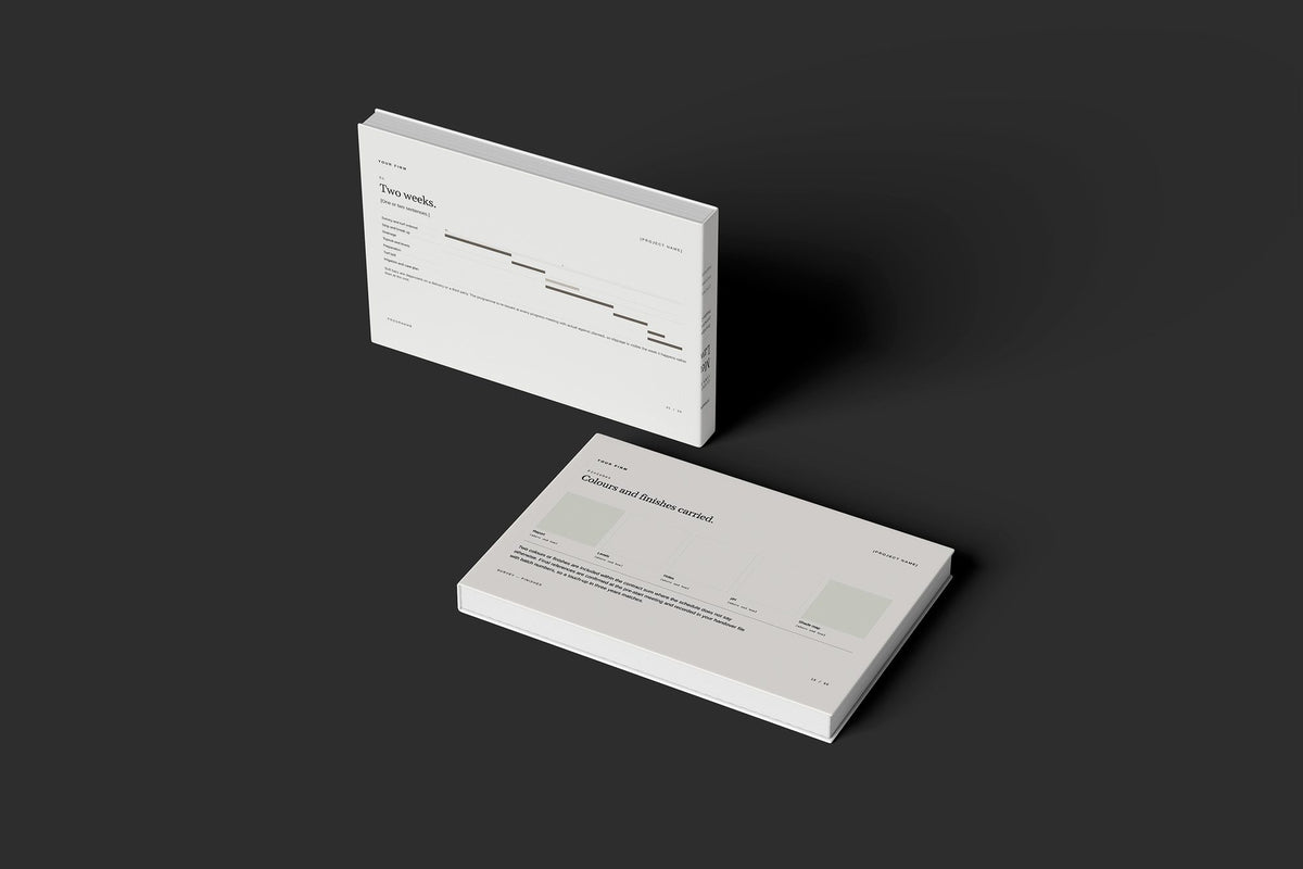 Turfing and Lawns Client Package, Ivory colourway, floating books mockup