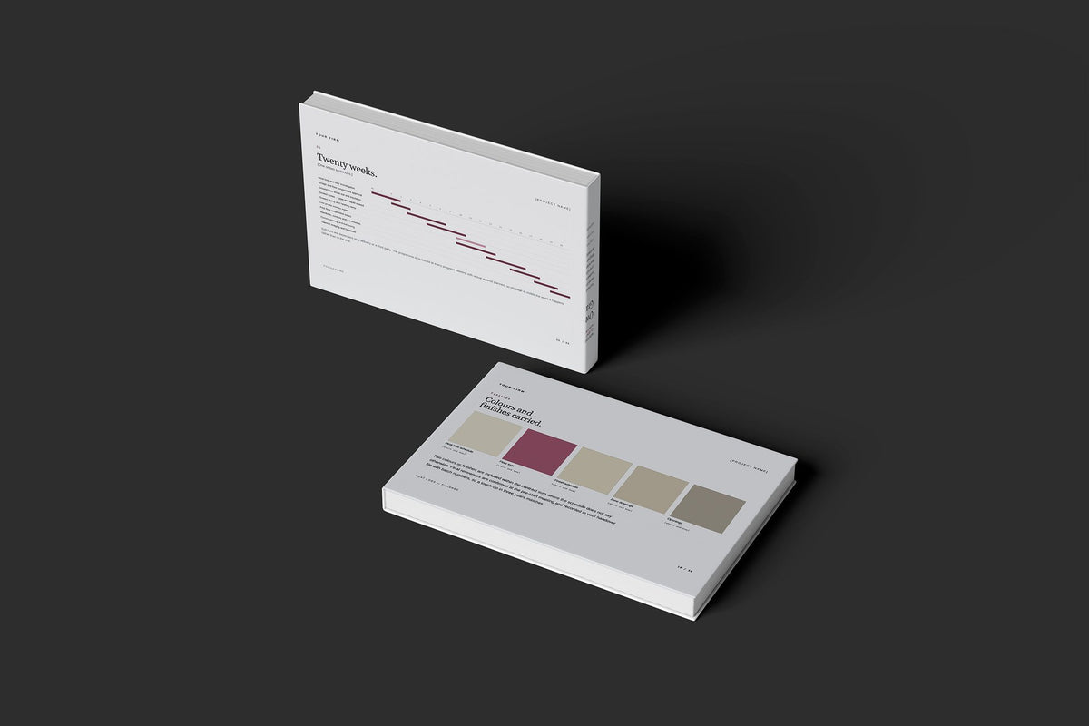 Underfloor Heating Client Package, Slate colourway, floating books mockup