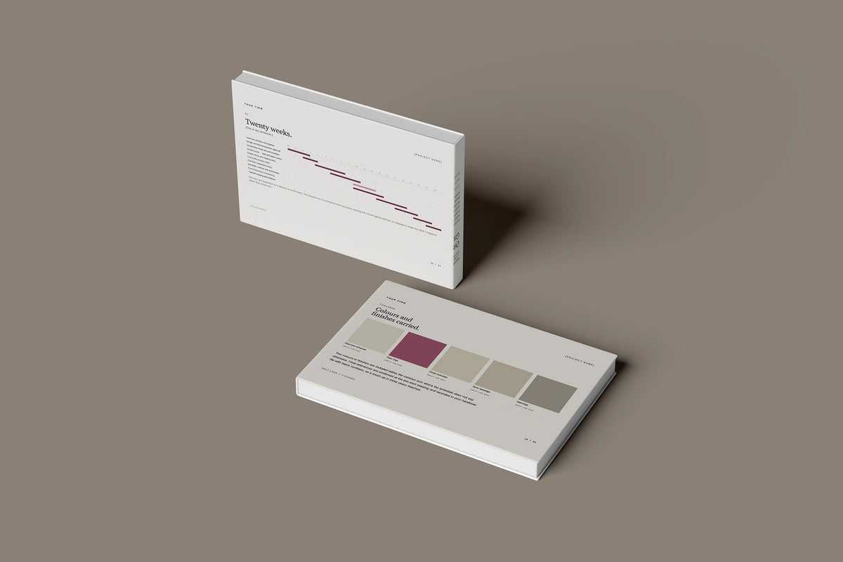 Underfloor Heating Client Package, Standard colourway, floating books mockup