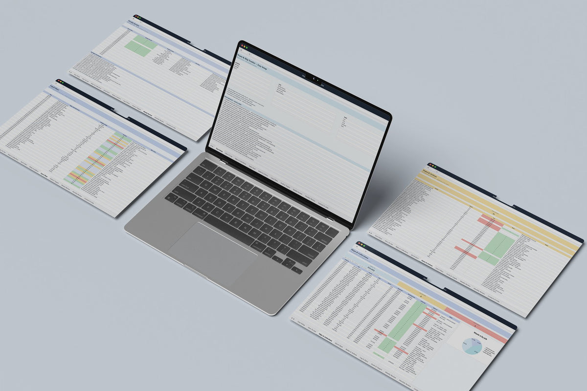 Waste and Skip Tracker Excel template, Easy Setup tab on a laptop screen