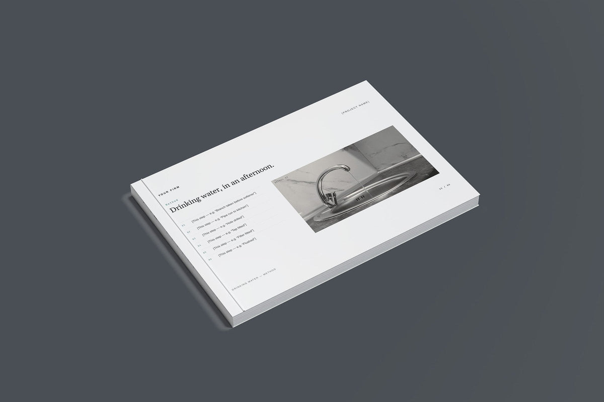 Water Softening and Filtration Client Package, Slate colourway, closed magazine mockup
