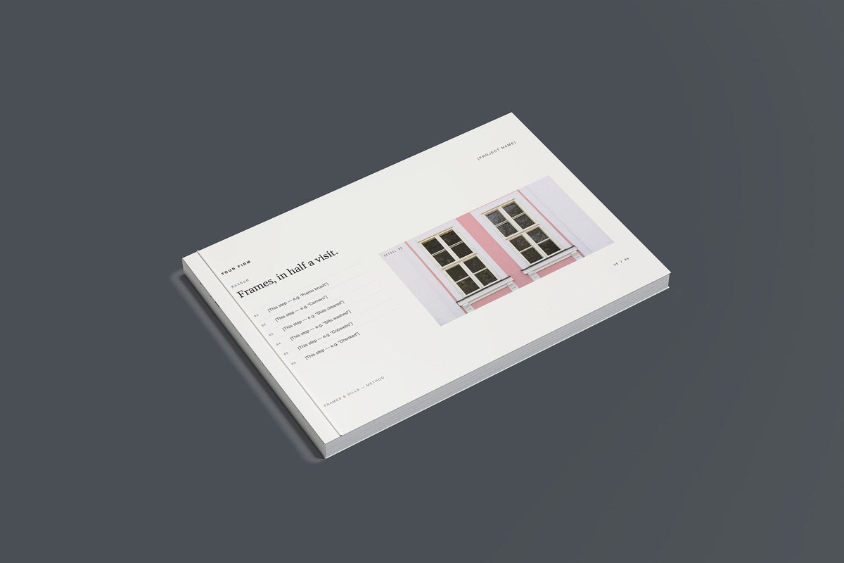 Window Cleaning Client Package, Standard colourway, closed magazine mockup