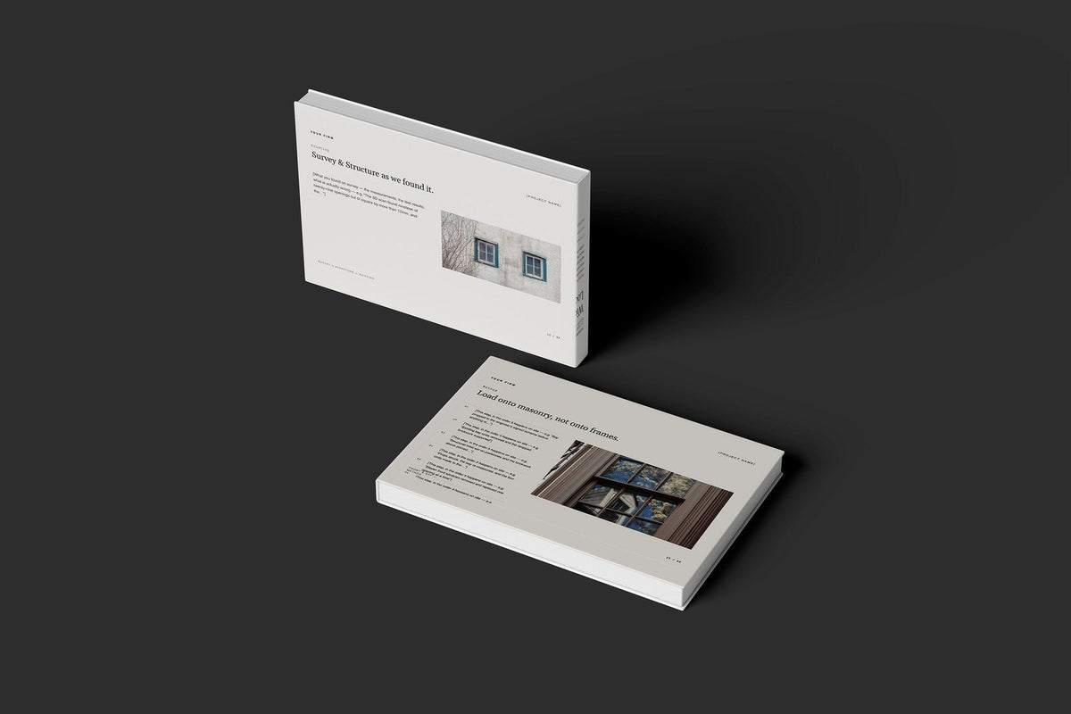 Windows and Doors Client Package, Standard colourway, floating books mockup
